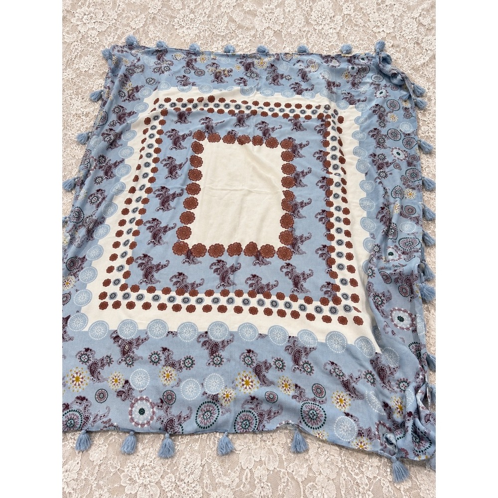 NWT Paisley Floral Cottagecore Oversized Wrap Boho Lagenlook Fall Autumn Scarf